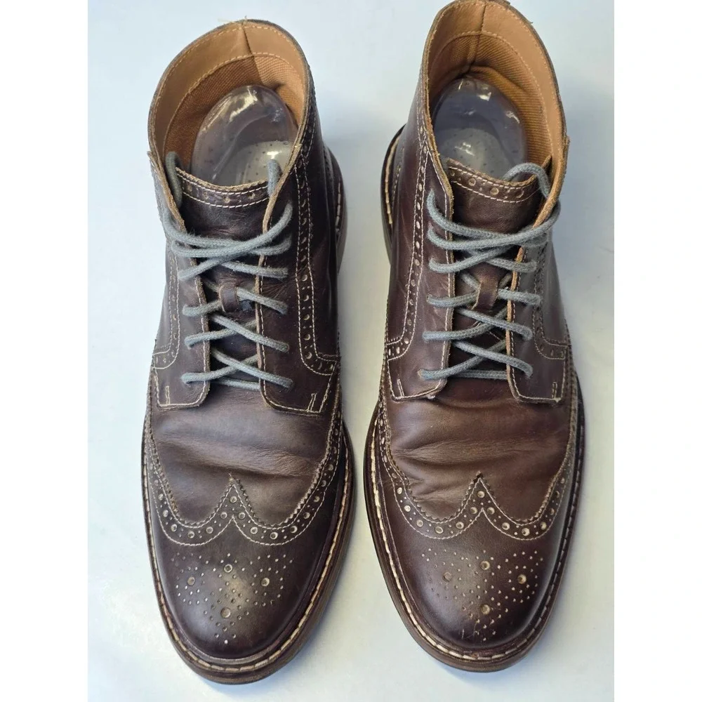 Cole Haan Men's Boots Size 8 M Brown Leather Chukka Oxford Wingtip Lace Up Shoes
